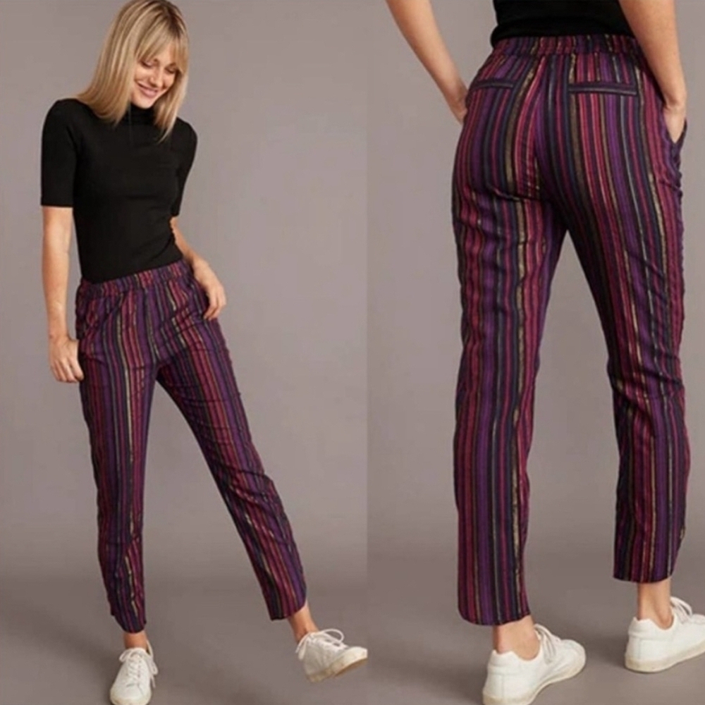 Marine Layer Allison Pull-On Pants in Lurex Multi Stripe